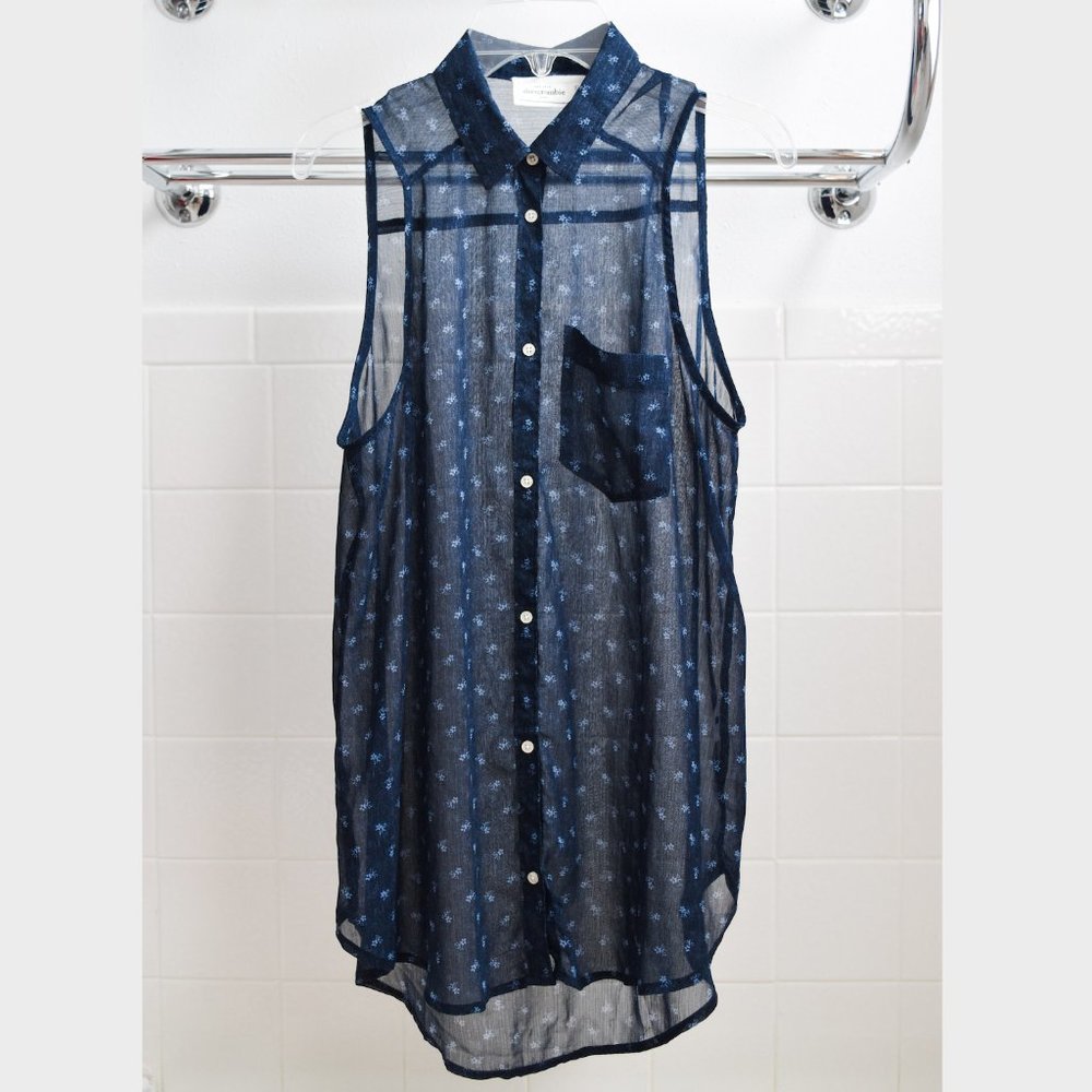 Abercrombie Kids Floral Sheer Sleeveless S…